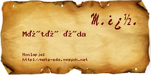 Máté Éda névjegykártya